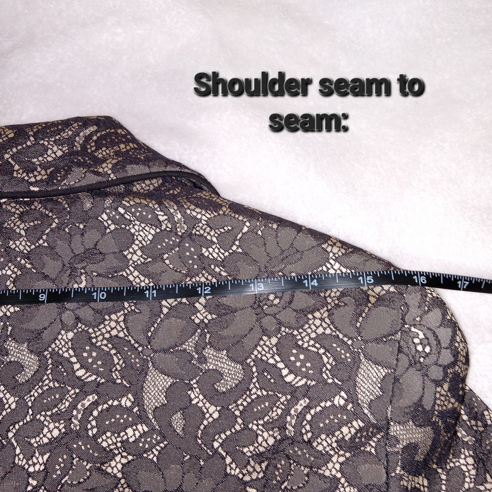 Bisou Bisou Black Lace/Nude Jacket Size M NWOT Tailored Elegant Classic Chic - Picture 15 of 15
